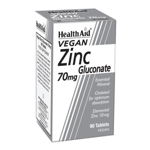 Health Aid Zinc Gluconate 70mg Συμπλήρωμα Ψευδαργύρου, 90Δισκία
