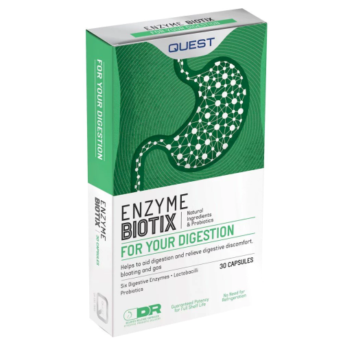 Quest Enzyme Biotix Συμπλήρωμα Καλής Πέψης, 30Κάψουλες