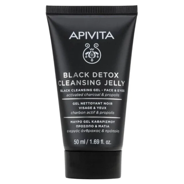 Apivita Black Detox Cleansing Jelly for Face & Eyes, 50ml