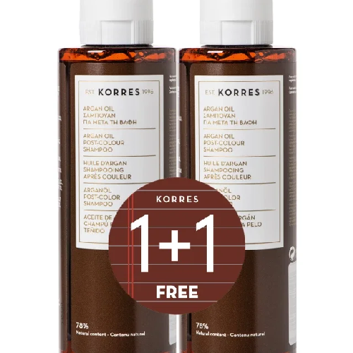 Korres Argan Oil Post-Colour Shampoo, 2x250ml