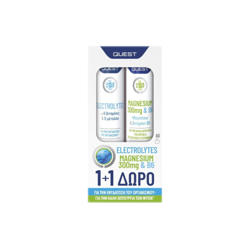 Quest Once a Day Electrolytes & Magnesium 300mg & B6 20 αναβράζοντα δισκία