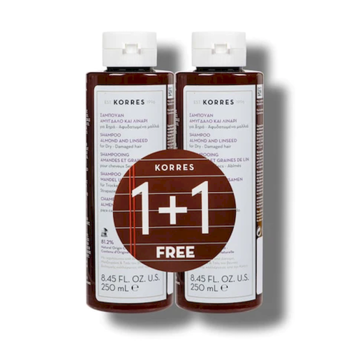 Korres Almond & Linseed Shampoo, 2x250ml