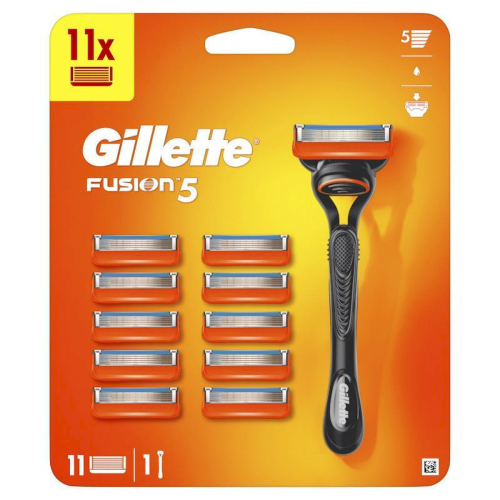 Gillette Fusion5 1 Λαβή Ξυριστικής Μηχανής & 11 Ανταλλακτικές Κεφαλές, 1τεμάχιο
