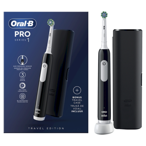 Oral-B Pro Series 1 Electric Toothbrush & Travel Case Black, 1Τεμάχιο