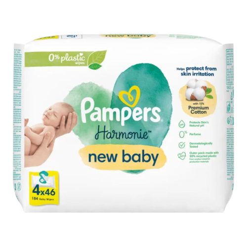 Pampers Harmonie New Baby Μωρομάντηλα 4x46τμχ