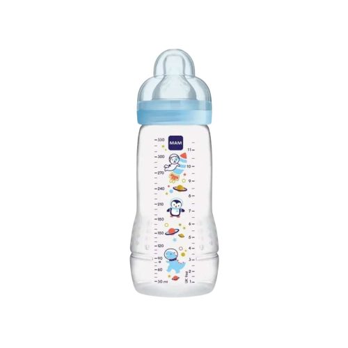 Mam Easy Active Baby Bottle Πλαστικό Μπιμπερό με Θηλή Σιλικόνης Μπλε 4m+ 330ml