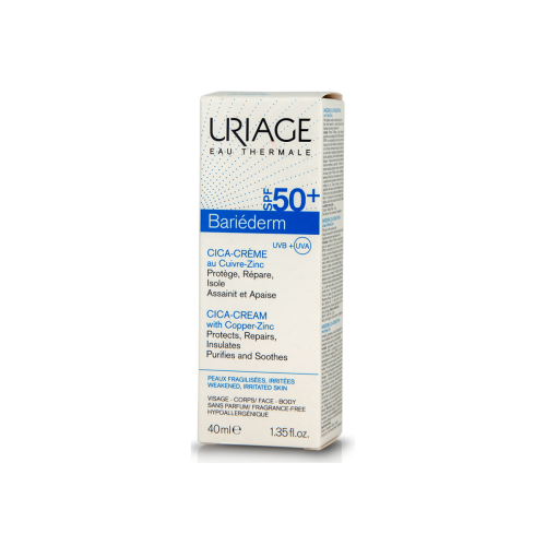 Uriage Bariederm SPF50+ Cica-Cream Αναπλαστική Κρέμα Προσώπου και Σώματος, 40ml