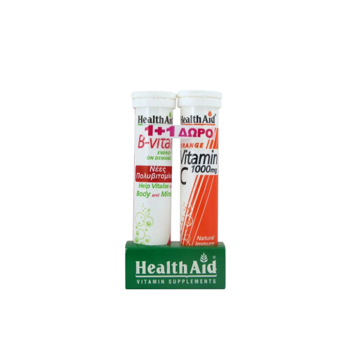Health Aid B-Vital Βερύκοκο & Vitamin C 1000mg Πορτοκάλι 2×20 αναβράζοντα δισκία