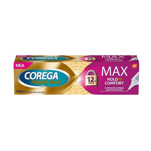 Corega Power Max Hold & Comfort Στερεωτική Κρέμα Τεχνητής Οδοντοστοιχίας 40gr