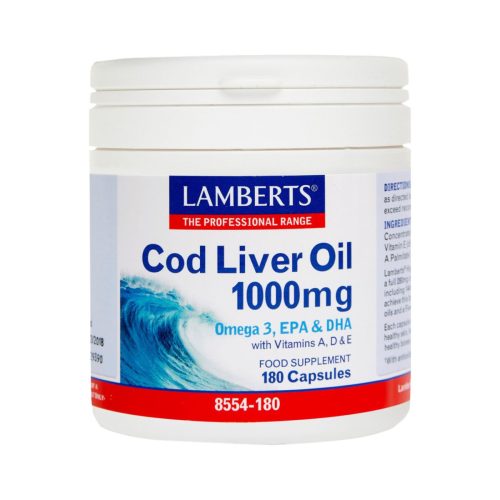 Lamberts Cod Liver Oil Μουρουνέλαιο 1000mg 180 κάψουλες