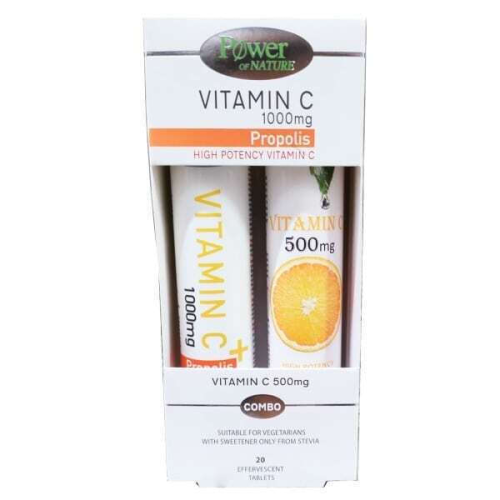 Power Of Nature Vitamin C 1000mg Propolis & Vitamin C 500mg, 20Αναβράζοντα Δισκία