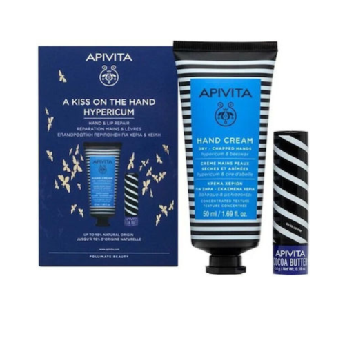 Apivita Promo A Kiss On The Hand Hypericum Cream 50ml & Lip Care Cocoa SPF20 4,4gr