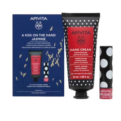 Apivita Promo A Kiss On The Hand Jasmine Moisturizing Cream 50ml & LipCare Pomegranate 4,4gr