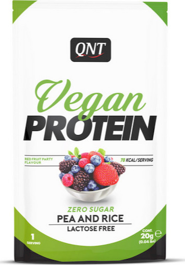 QNT Vegan Protein Single Dose Red Fruit Party Flavour,20gr