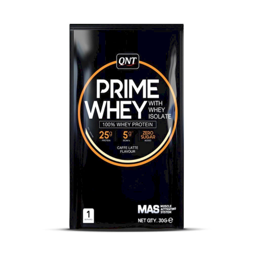 QNT Prime Whey 100% Whey Isolate & Concentrate Blend Coffee Latte, 30gr