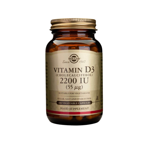 Solgar Vitamin D3 (Cholecalciferol) 2200IU 55μg 100 φυτικές κάψουλες