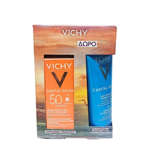 Vichy Promo Capital Soleil Dry Touch Ματ Αποτέλεσμα SPF50 50ml & Δώρο After-Sun 100ml