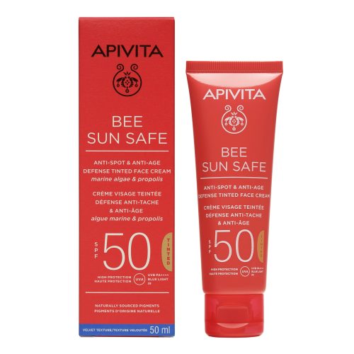 Apvita Bee Sun Safe Κρέμα Προσώπου Κατά Των Πανάδων & Των Ρυτίδων SPF50 Με Χρώμα 50ml