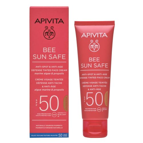 Apvita Bee Sun Safe Κρέμα Προσώπου Κατά Των Πανάδων & Των Ρυτίδων SPF50 Με Χρώμα Golden Απόχρωση 50ml