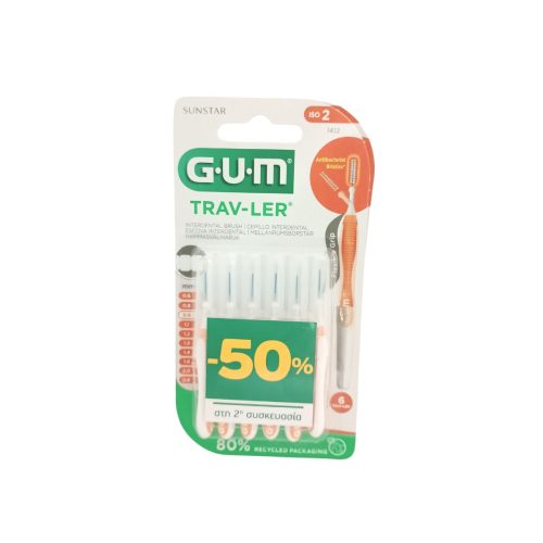 GUM Trav-ler Μεσοδόντια Βουρτσάκια 0.9mm Πορτοκαλί 2x6τμχ