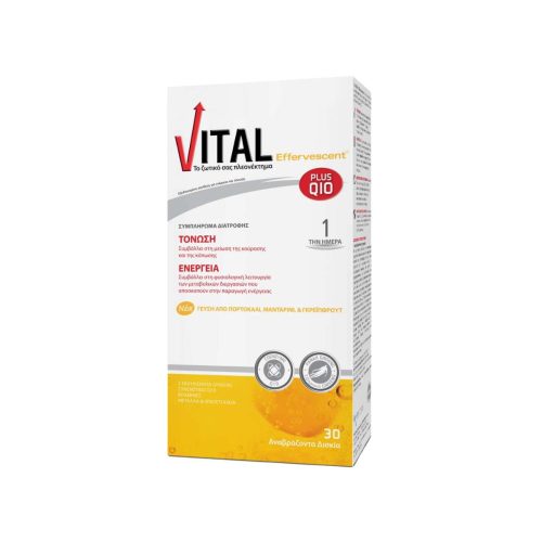Vital Effervescent Plus Q10 Βιταμίνη για Ενέργεια 30 αναβράζοντα δισκία