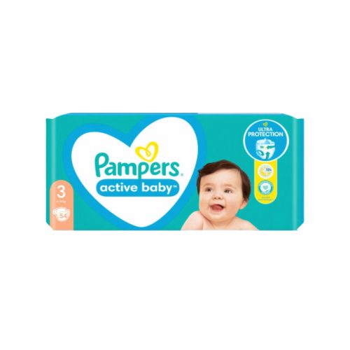 Pampers Active Baby Πάνες με Αυτοκόλλητο No. 3 για 6-10kg 54τμχ