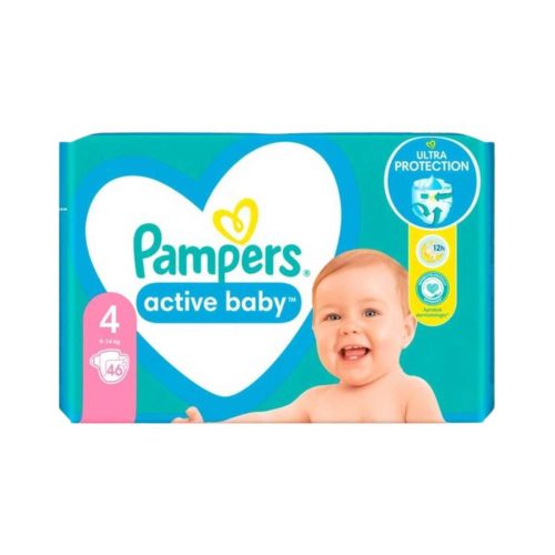 Pampers Active Baby Βρεφικές Πάνες No4 (9-14kg) 46τμχ