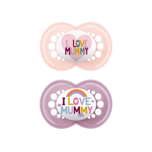 Mam I Love Mummy Πιπίλες Σιλικόνης Ροζ/Μώβ 16m+ 2τμχ