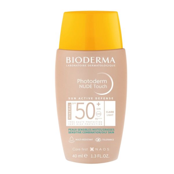 Bioderma Photoderm Nude Touch Light Αντηλιακό Προσώπου SPF50+ με Χρώμα 40ml