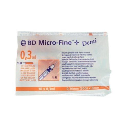 BD Micro-fine + Σύριγγα Ινσουλίνης 30G x 8mm 0.3ml 1τμχ