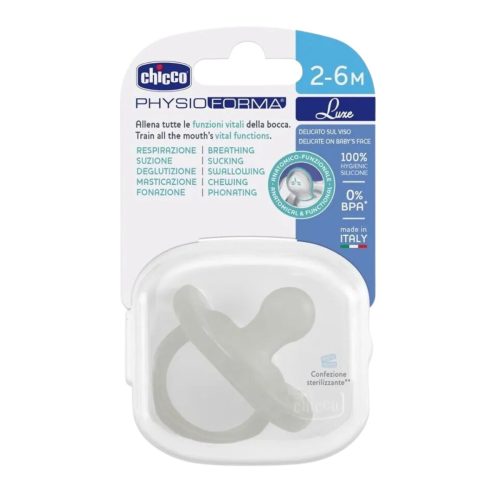 Chicco Physio Luxe Πιπίλα Σιλικόνης Γκρί 2-6m 1τμχ