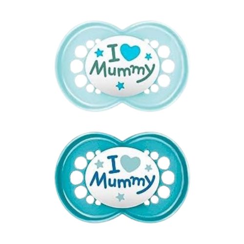 Mam Original Ι Love Mummy Πιπίλες Σιλικόνης Γαλάζιο/Μπλε 16m+ 2τμχ