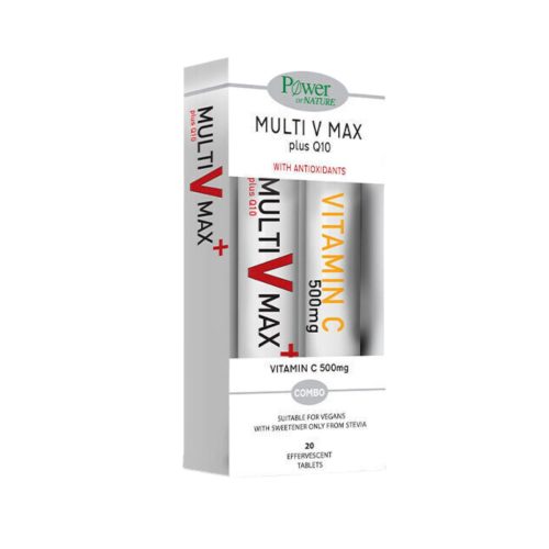 Power Of Nature Multi V Max Plus Q10 20 αναβράζοντα δισκία & Vitamin C 500mg 20 αναβράζοντα δισκία