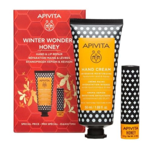 Apivita Winter Wonders Honey Hand 50ml & Lip Repair 4.4 gr