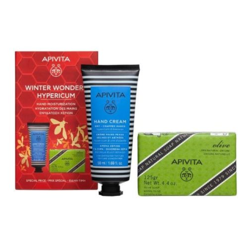 Apivita Winter Wonders Hypericum Κρέμα Χεριών με Βάλσαμο & Μελισσοκέρι 50 ml + Σαπούνι Ελιά 125gr