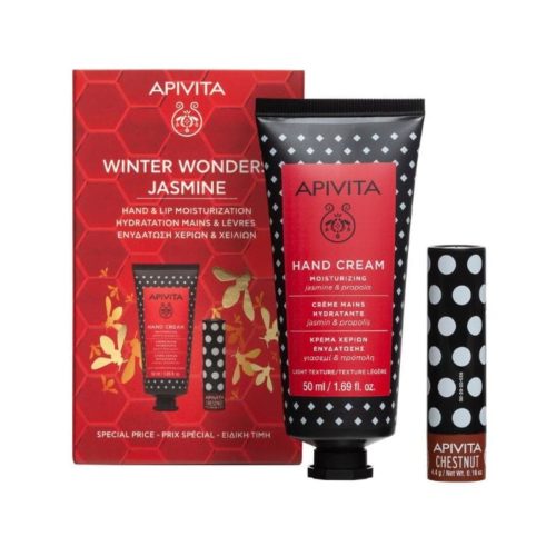 Apivita Winter Wonders Jasmine Κρέμα Χεριών Γιασεμί & Πρόπολη 50 ml + Lip Care Chestnut 4.4 gr