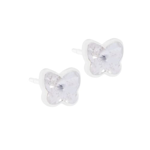 Blomdahl Medical Plastic Butterfly Crystal Σκουλαρίκια 5mm